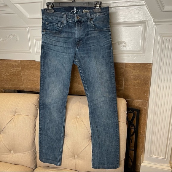 N: 7 For All Mankind Men's Slimmy  ALTERED 27.8 in Inseam Jeans - Picture 1 of 12